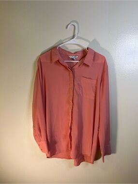 Nine West Coral Button-Down Shirt